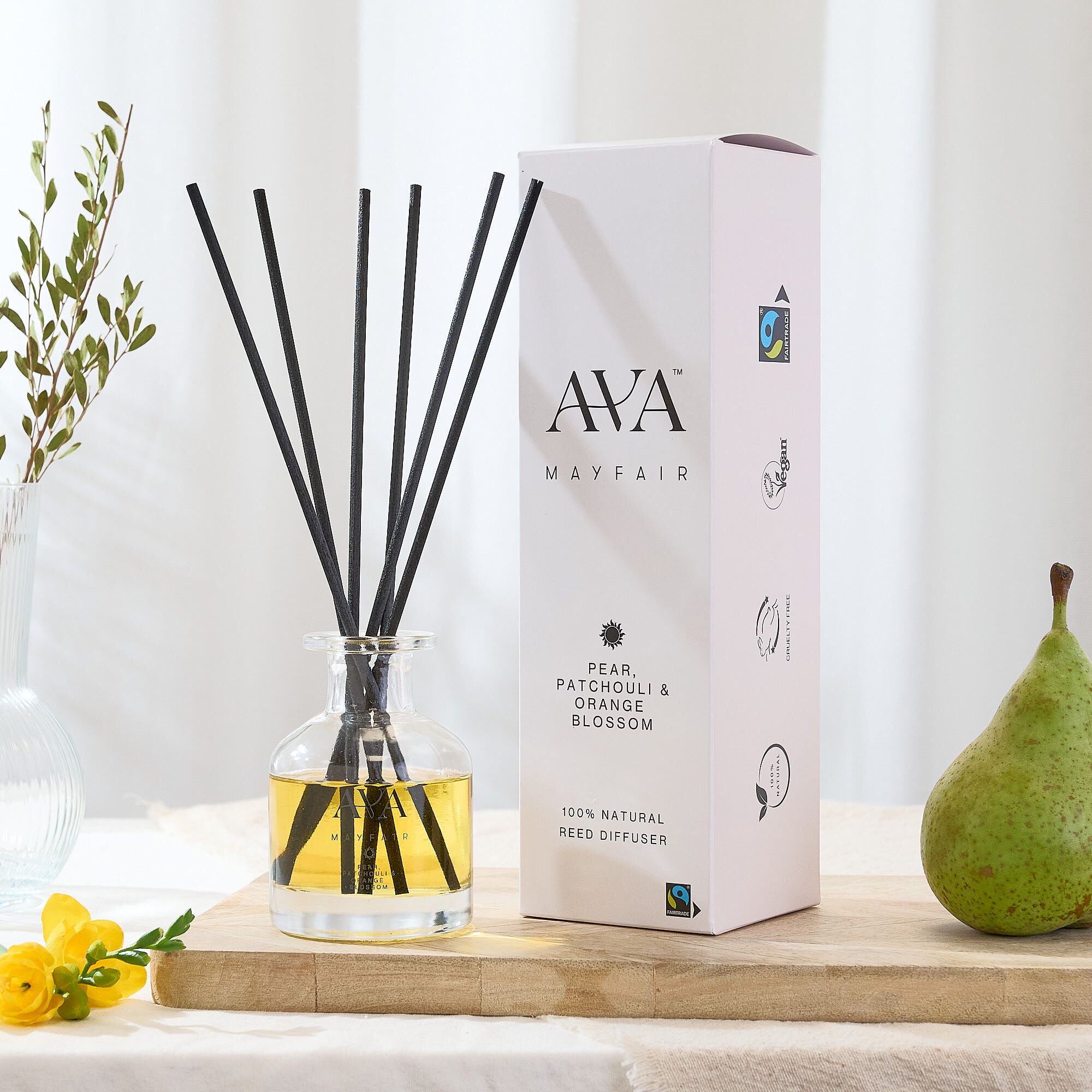 AMF_RDB111_CR_01 Ava Mayfair Pear, Patchouli & Orange Blossom Reed Diffuser