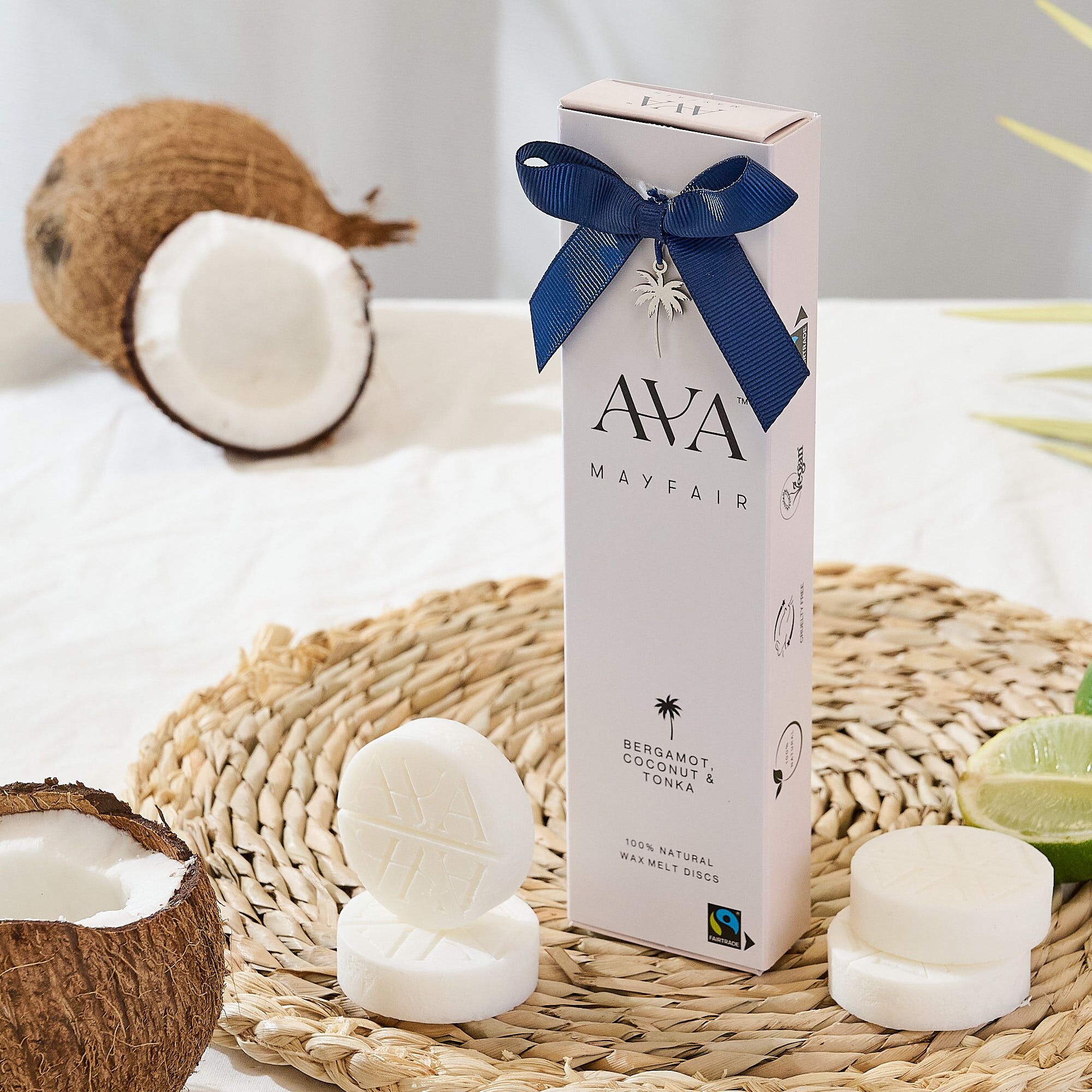 AMF_DISCBOX14_CR_03 Ava Mayfair Bergamot, Coconut & Tonka Wax Melt Disc Box